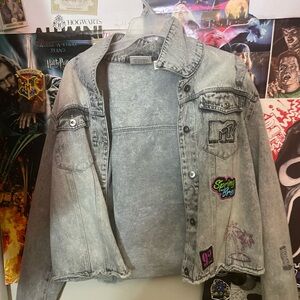 MTV Gray Jean Jacket with Patches